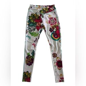 Desigual White Floral Leggings